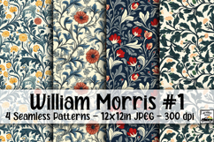 William Morris Inspired Digital Paper #1 - 4 Seamless Papers Product Image 1