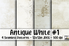 Antique White Digital Paper #1 - 4 Seamless Files Product Image 1