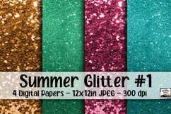 Summer Glitter Digital Paper #1 - 4 Papers Product Image 1