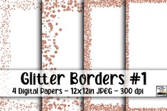 Rose Gold Glitter Borders Digital Paper #1 - 4 Papers Product Image 1