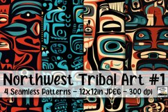 Northwest Tribal Art Digital Paper #1 - 4 Seamless Patterns Product Image 1