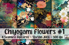 Chiyogami Flowers Digital Paper #1 - 4 Seamless Patterns Product Image 1
