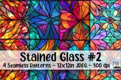 Stained Glass Digital Paper #2 - 4 Seamless Patterns Product Image 1