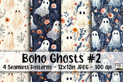 Boho Ghosts Digital Paper #2 - 4 Seamless Patterns Product Image 1
