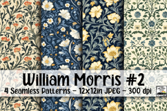 William Morris Inspired Digital Paper #2 - 4 Seamless Papers Product Image 1