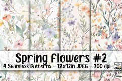 Spring Flowers Digital Paper #2 - 4 Seamless Patterns Product Image 1