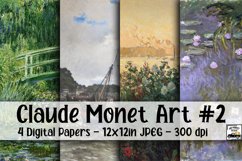 Claude Monet Paintings Digital Paper #2 - 4 Papers Product Image 1