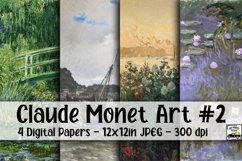 Claude Monet Paintings Digital Paper #2 - 4 Papers Product Image 1