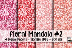 Floral Mandala Digital Paper #2 - 4 Papers Product Image 1