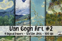 Vincent Van Gogh Digital Paper #2 - 4 Papers Product Image 1
