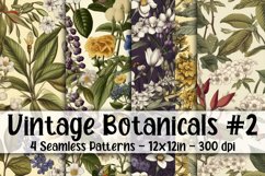 Vintage Botanicals Digital Papers #2 - 4 Seamless Patterns Product Image 1