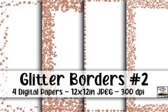 Rose Gold Glitter Borders Digital Paper #2 - 4 Papers Product Image 1