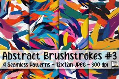 Abstract Brushstrokes Digital Paper #3 - 4 Seamless Patterns Product Image 1