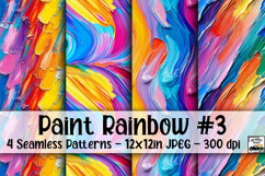 Paint Rainbow Digital Paper #3 - 4 Seamless Patterns Product Image 1