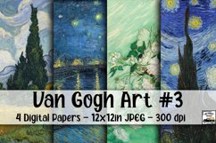 Vincent Van Gogh Digital Paper #3 - 4 Papers Product Image 1