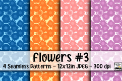 Flowers Digital Paper #3 - 4 Papers Product Image 1