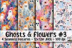 Ghosts and Flowers Digital Paper #3 - 4 Seamless Patterns Product Image 1