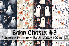 Boho Ghosts Digital Paper #3 - 4 Seamless Patterns Product Image 1