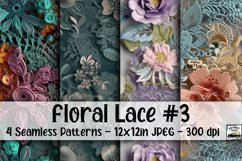 Floral Lace Digital Paper #3 - 4 Seamless Patterns Product Image 1