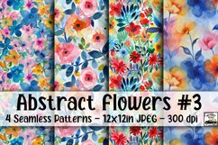 Abstract Flowers Digital Paper #3 - 4 Seamless Patterns Product Image 1