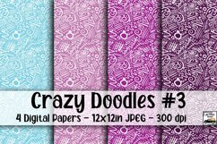 Crazy Doodles Digital Paper #3 - 4 Papers Product Image 1