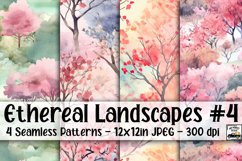 Ethereal Landscapes Digital Paper #4 - 4 Seamless Patterns Product Image 1