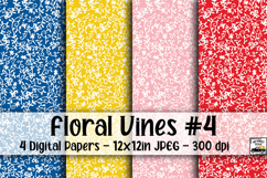 Floral Vines Digital Paper #4 - 4 Papers Product Image 1