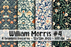 William Morris Inspired Digital Paper #4 - 4 Seamless Papers Product Image 1