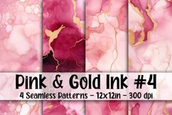 Pink and Gold Alcohol Ink Seamless Digital Papers #4 Product Image 1