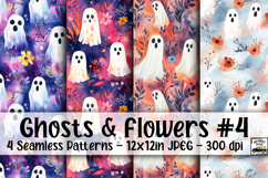 Ghosts and Flowers Digital Paper #4 - 4 Seamless Patterns Product Image 1