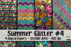 Summer Glitter Digital Paper #4 - 4 Papers Product Image 1