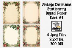 Vintage Christmas Stationery Digital Paper #1 Product Image 1