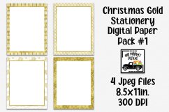 Shiny Christmas Gold Stationery Digital Paper #1 - 8.5x11" Product Image 1