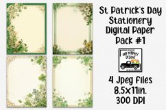 Vintage St Patrick&#039;s Day Stationery Paper #1 - 4 Papers Product Image 1