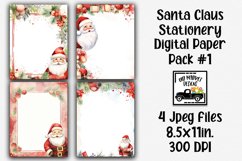 Santa Claus Christmas Stationery Digital Paper #1 Product Image 1
