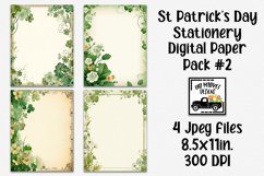 Vintage St Patrick&#039;s Day Stationery Paper #2 - 4 Papers Product Image 1