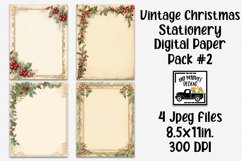 Vintage Christmas Stationery Digital Paper #2 Product Image 1