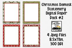 Christmas Damask Stationery Digital Paper #2 - 8.5x11&quot; Product Image 1