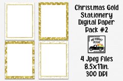Shiny Christmas Gold Stationery Digital Paper #2 - 8.5x11" Product Image 1