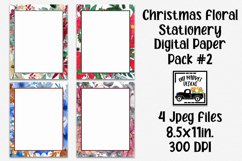 Christmas Floral Stationery Digital Paper #2 - 8.5x11" Product Image 1