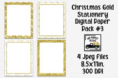 Shiny Christmas Gold Stationery Digital Paper #3 - 8.5x11" Product Image 1