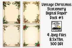Vintage Christmas Stationery Digital Paper #3 Product Image 1