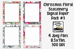 Christmas Floral Stationery Digital Paper #3 - 8.5x11" Product Image 1