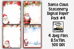 Santa Claus Christmas Stationery Digital Paper #4 Product Image 1