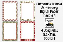 Christmas Damask Stationery Digital Paper #4 - 8.5x11" Product Image 1