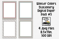 Winter Colors Stationery Digital Paper #5 - 8.5x11" Product Image 1