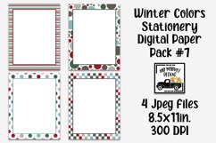 Winter Colors Stationery Digital Paper #7 - 8.5x11&quot; Product Image 1