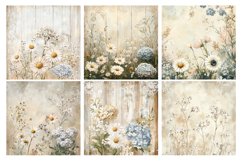 Shabby Chic Wildflowers Digital Paper, 20 PNG &amp; JPEG Product Image 2