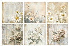 Shabby Chic Wildflowers Digital Paper, 20 PNG &amp; JPEG Product Image 4
