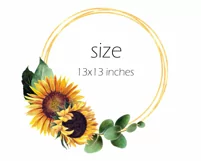 Watercolor sunflower wreath clipart. Sublimation PNG Product Image 2